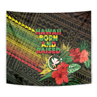 Hawaii Born and Raised Tapestry Kanaka Maoli Flag Day