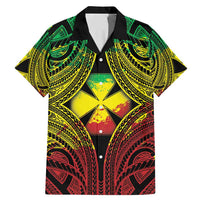 Personalised Wallis and Futuna Territory Day Family Matching Mermaid Dress and Hawaiian Shirt Polynesian Pattern Simple Style LT05 Dad's Shirt - Short Sleeve Reggae - Polynesian Pride