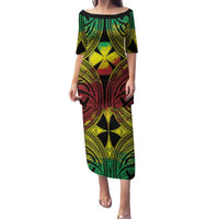 Personalised Wallis and Futuna Territory Day Family Matching Puletasi and Hawaiian Shirt Polynesian Pattern Simple Style LT05 Mom's Dress Reggae - Polynesian Pride