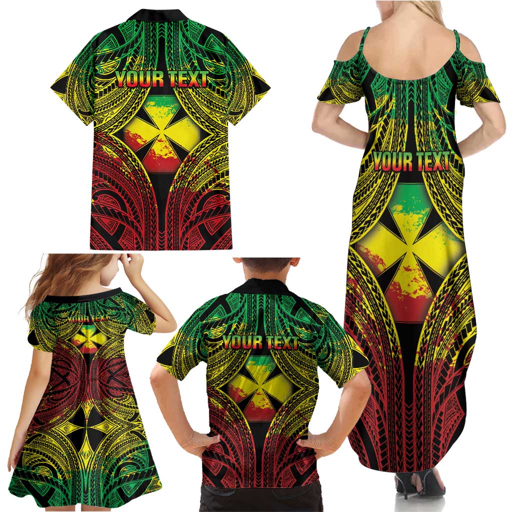 Personalised Wallis and Futuna Territory Day Family Matching Summer Maxi Dress and Hawaiian Shirt Polynesian Pattern Simple Style LT05 - Polynesian Pride