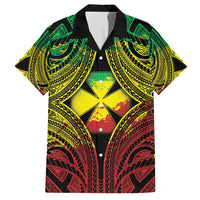 Personalised Wallis and Futuna Territory Day Family Matching Summer Maxi Dress and Hawaiian Shirt Polynesian Pattern Simple Style LT05 Dad's Shirt - Short Sleeve Reggae - Polynesian Pride
