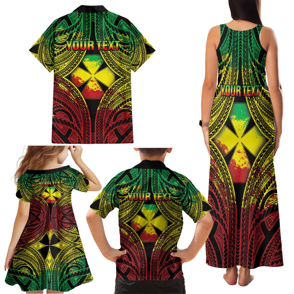 Personalised Wallis and Futuna Territory Day Family Matching Tank Maxi Dress and Hawaiian Shirt Polynesian Pattern Simple Style LT05 - Polynesian Pride