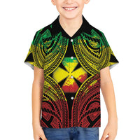 Personalised Wallis and Futuna Territory Day Family Matching Tank Maxi Dress and Hawaiian Shirt Polynesian Pattern Simple Style LT05 Son's Shirt Reggae - Polynesian Pride