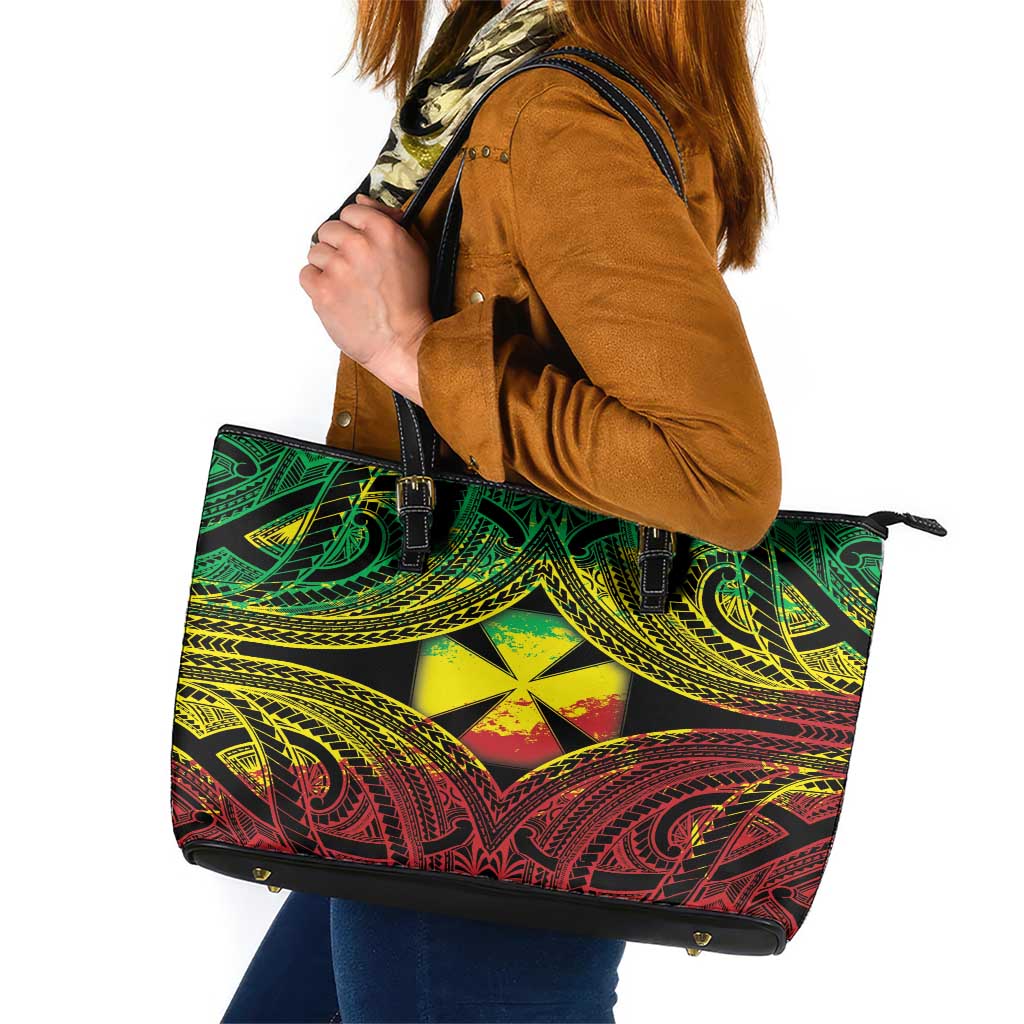 Wallis and Futuna Territory Day Leather Tote Bag Polynesian Pattern Simple Style LT05 Reggae - Polynesian Pride