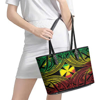 Wallis and Futuna Territory Day Leather Tote Bag Polynesian Pattern Simple Style LT05 - Polynesian Pride