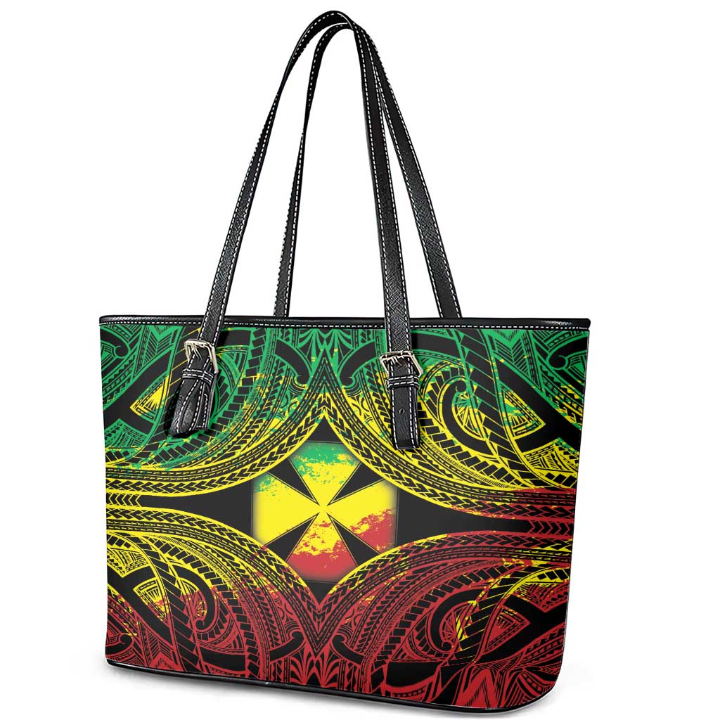 Wallis and Futuna Territory Day Leather Tote Bag Polynesian Pattern Simple Style LT05 - Polynesian Pride