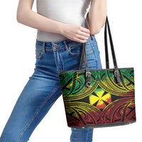 Wallis and Futuna Territory Day Leather Tote Bag Polynesian Pattern Simple Style LT05 - Polynesian Pride