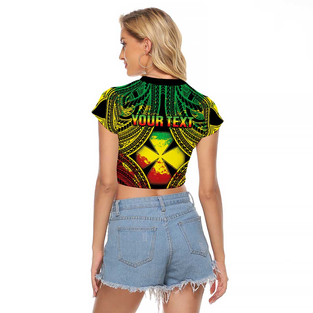 Personalised Wallis and Futuna Territory Day Raglan Cropped T Shirt Polynesian Pattern Simple Style LT05 - Polynesian Pride