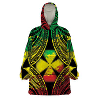 Personalised Wallis and Futuna Territory Day Wearable Blanket Hoodie Polynesian Pattern Simple Style LT05 One Size Reggae - Polynesian Pride