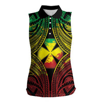 Personalised Wallis and Futuna Territory Day Women Sleeveless Polo Shirt Polynesian Pattern Simple Style LT05 Female Reggae - Polynesian Pride