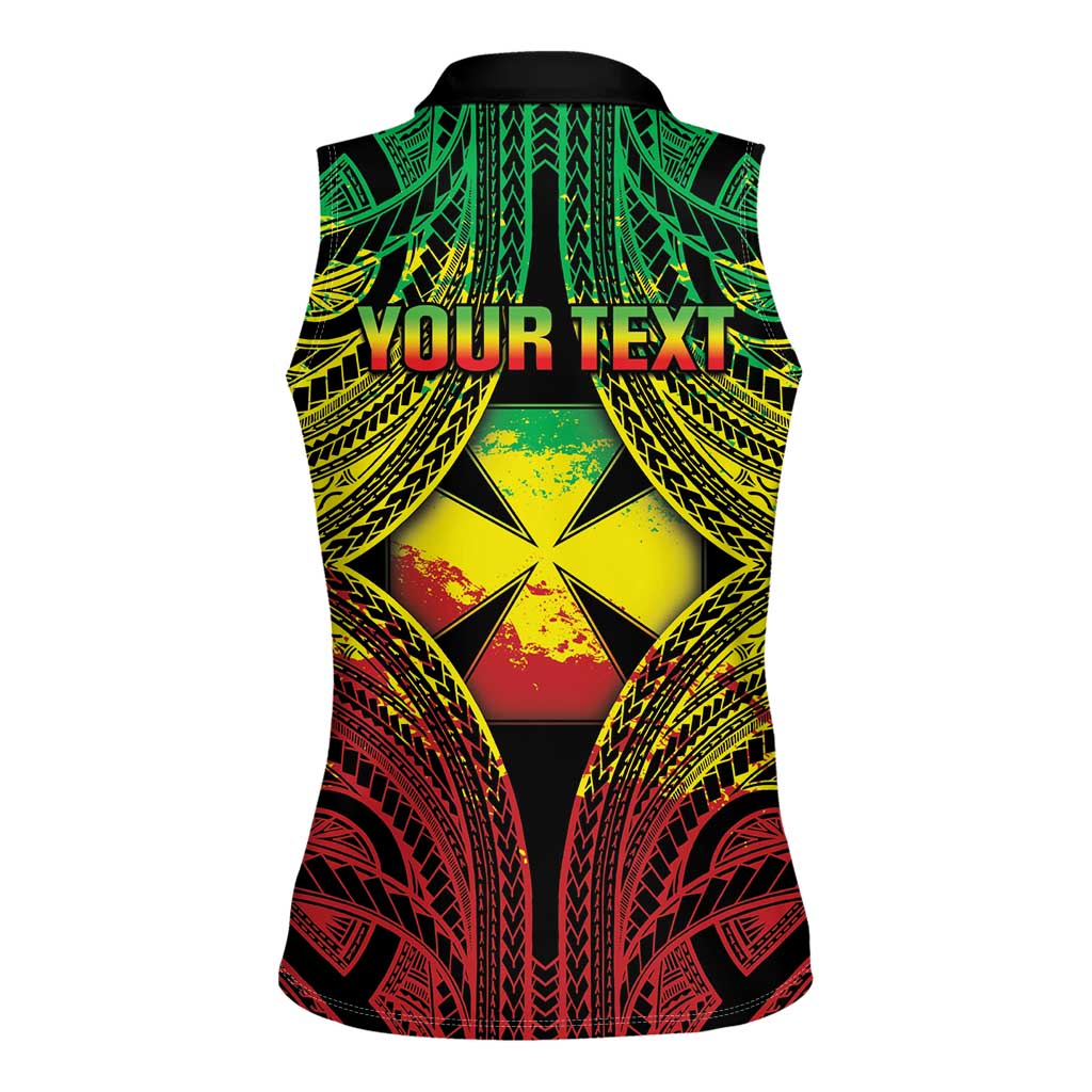 Personalised Wallis and Futuna Territory Day Women Sleeveless Polo Shirt Polynesian Pattern Simple Style LT05 - Polynesian Pride