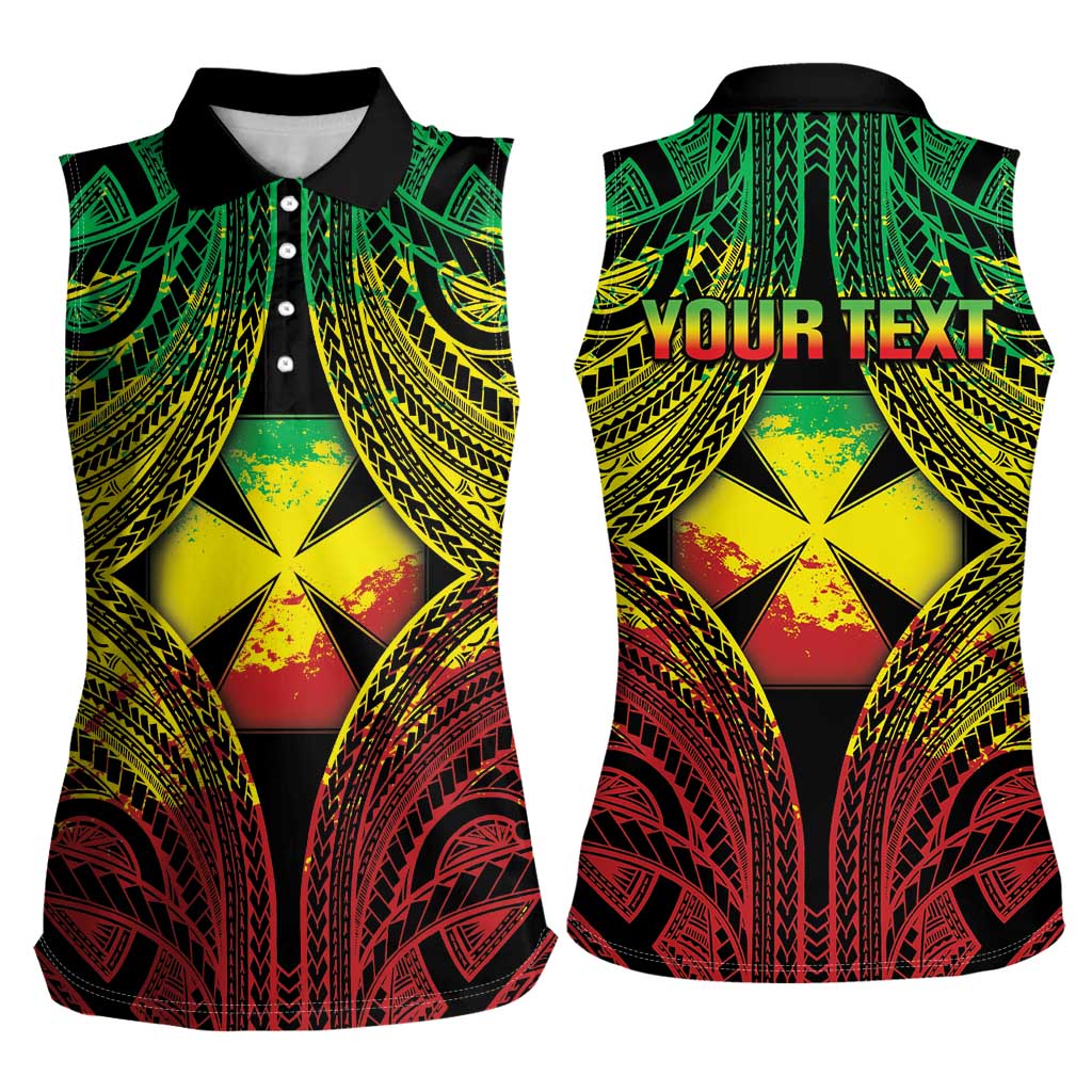 Personalised Wallis and Futuna Territory Day Women Sleeveless Polo Shirt Polynesian Pattern Simple Style LT05 - Polynesian Pride