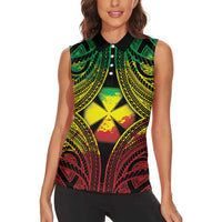 Personalised Wallis and Futuna Territory Day Women Sleeveless Polo Shirt Polynesian Pattern Simple Style LT05 - Polynesian Pride