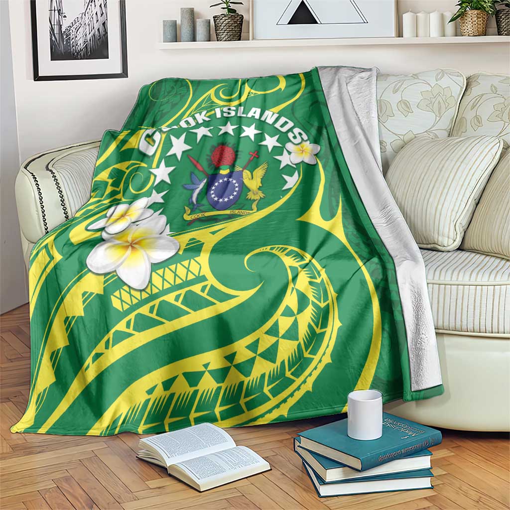 Cook Islands Happy Constitution Day Blanket Pattern Tribal Art LT05 Green - Polynesian Pride