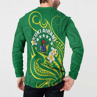 Cook Islands Happy Constitution Day Button Sweatshirt Pattern Tribal Art LT05 - Polynesian Pride