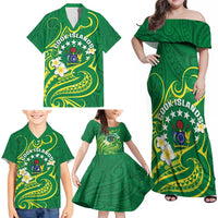 Cook Islands Happy Constitution Day Family Matching Off Shoulder Maxi Dress and Hawaiian Shirt Pattern Tribal Art LT05 - Polynesian Pride