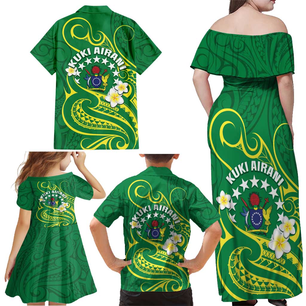 Cook Islands Happy Constitution Day Family Matching Off Shoulder Maxi Dress and Hawaiian Shirt Pattern Tribal Art LT05 - Polynesian Pride