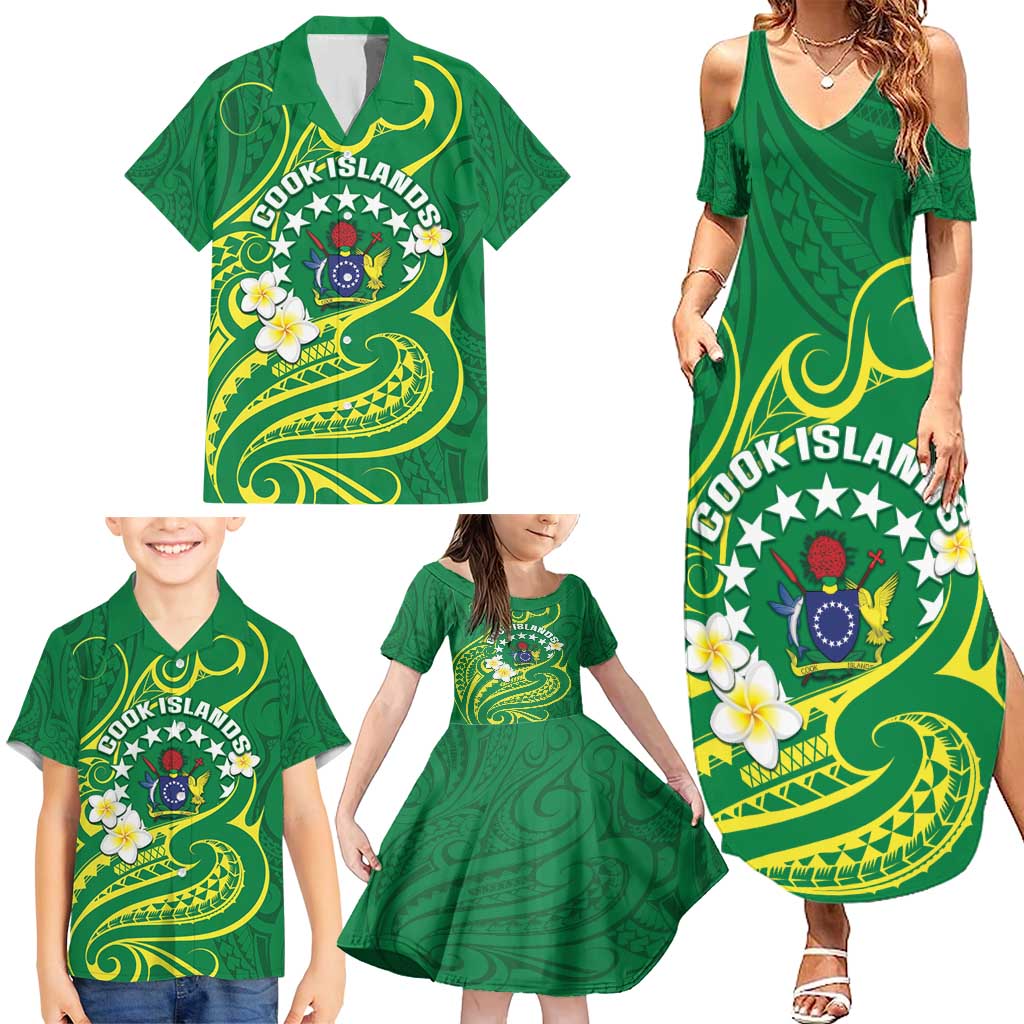 Cook Islands Happy Constitution Day Family Matching Summer Maxi Dress and Hawaiian Shirt Pattern Tribal Art LT05 - Polynesian Pride