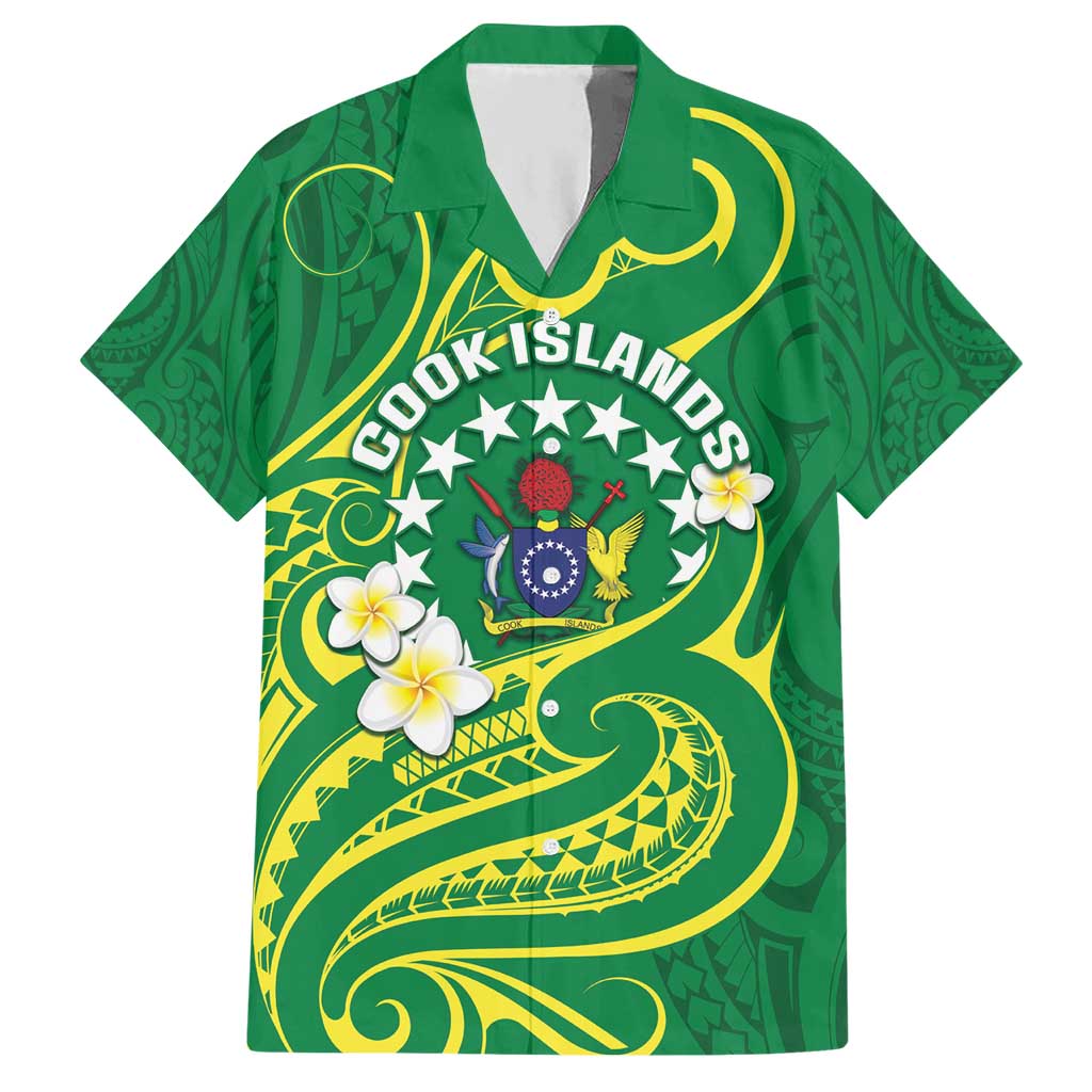 Cook Islands Happy Constitution Day Hawaiian Shirt Pattern Tribal Art LT05 Green - Polynesian Pride