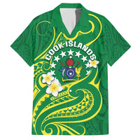 Cook Islands Happy Constitution Day Hawaiian Shirt Pattern Tribal Art LT05 Green - Polynesian Pride