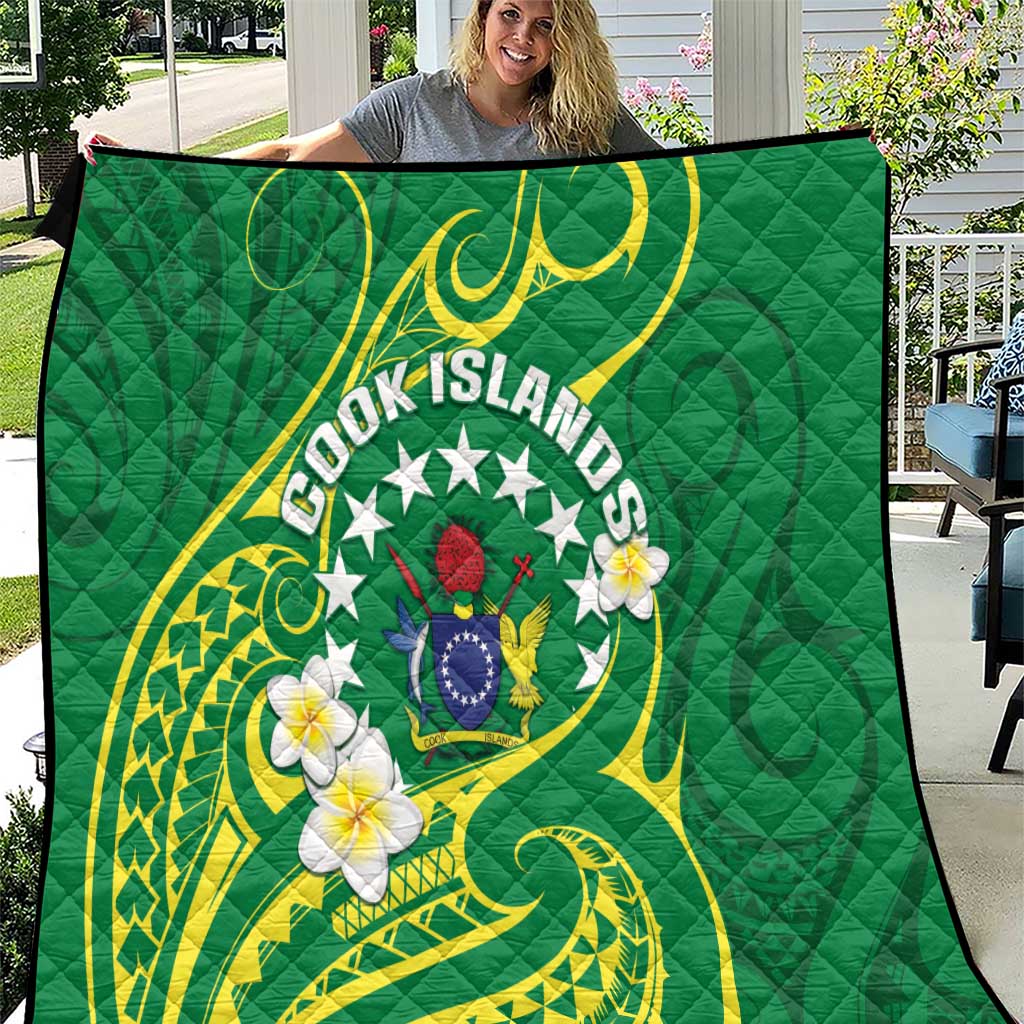 Cook Islands Happy Constitution Day Quilt Pattern Tribal Art LT05 Green - Polynesian Pride