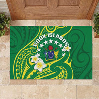 Cook Islands Happy Constitution Day Rubber Doormat Pattern Tribal Art LT05 Green - Polynesian Pride
