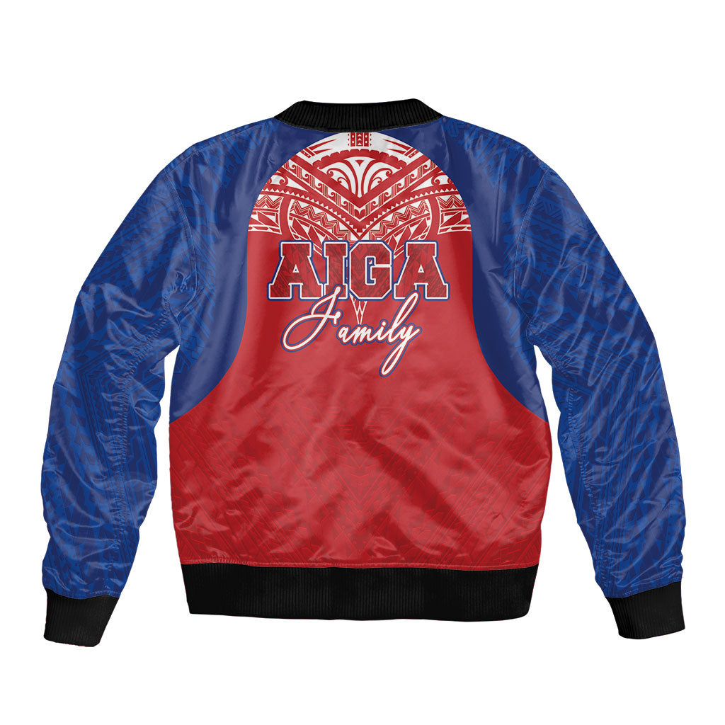 Aiga Samoa Sleeve Zip Bomber Jacket Aiga Is Everything LT05 - Polynesian Pride