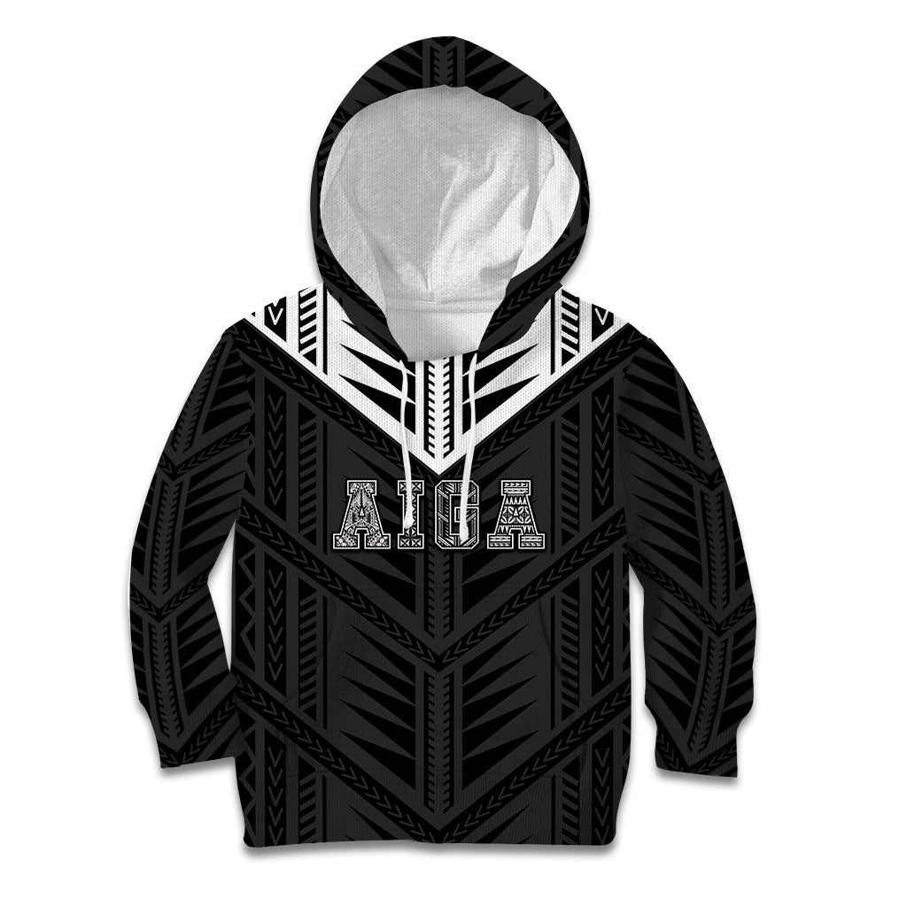Samoa Aiga Kid Hoodie Samoan Tribal Pattern LT05 Hoodie Black - Polynesian Pride