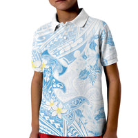 Polynesia Hammerhead Shark Kid Polo Shirt Tropical Flowers Tribal Pattern Blue LT05 Kid Blue - Polynesian Pride
