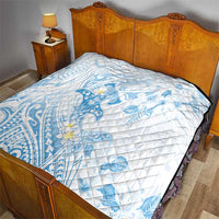 Polynesia Hammerhead Shark Quilt Tropical Flowers Tribal Pattern Blue LT05 - Polynesian Pride