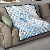 Polynesia Hammerhead Shark Quilt Tropical Flowers Tribal Pattern Blue LT05 - Polynesian Pride