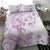 Polynesia Hammerhead Shark Bedding Set Tropical Flowers Tribal Pattern Lavender