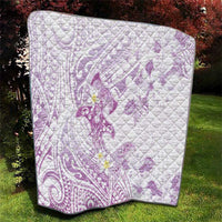 Polynesia Hammerhead Shark Quilt Tropical Flowers Tribal Pattern Lavender LT05 - Polynesian Pride