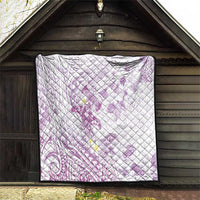 Polynesia Hammerhead Shark Quilt Tropical Flowers Tribal Pattern Lavender LT05 - Polynesian Pride