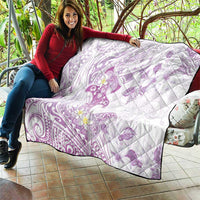 Polynesia Hammerhead Shark Quilt Tropical Flowers Tribal Pattern Lavender LT05 - Polynesian Pride