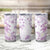 Polynesia Hammerhead Shark Tumbler Cup Tropical Flowers Tribal Pattern Lavender