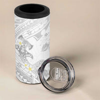 Polynesia Hammerhead Shark 4 in 1 Can Cooler Tumbler Tropical Flowers Tribal Pattern White LT05 - Polynesian Pride