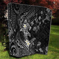 Polynesia Hammerhead Shark Quilt Tropical Flowers Tribal Pattern Black LT05 - Polynesian Pride
