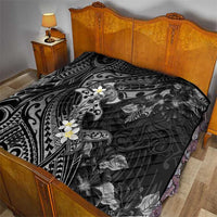 Polynesia Hammerhead Shark Quilt Tropical Flowers Tribal Pattern Black LT05 - Polynesian Pride