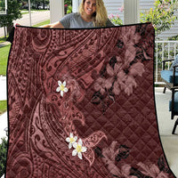 Polynesia Hammerhead Shark Quilt Tropical Flowers Tribal Pattern Oxblood LT05 Oxblood - Polynesian Pride
