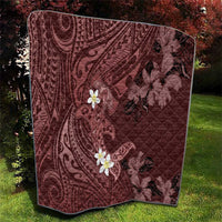 Polynesia Hammerhead Shark Quilt Tropical Flowers Tribal Pattern Oxblood LT05 - Polynesian Pride