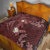 Polynesia Hammerhead Shark Quilt Tropical Flowers Tribal Pattern Oxblood LT05 - Polynesian Pride