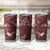 Polynesia Hammerhead Shark Tumbler Cup Tropical Flowers Tribal Pattern Oxblood