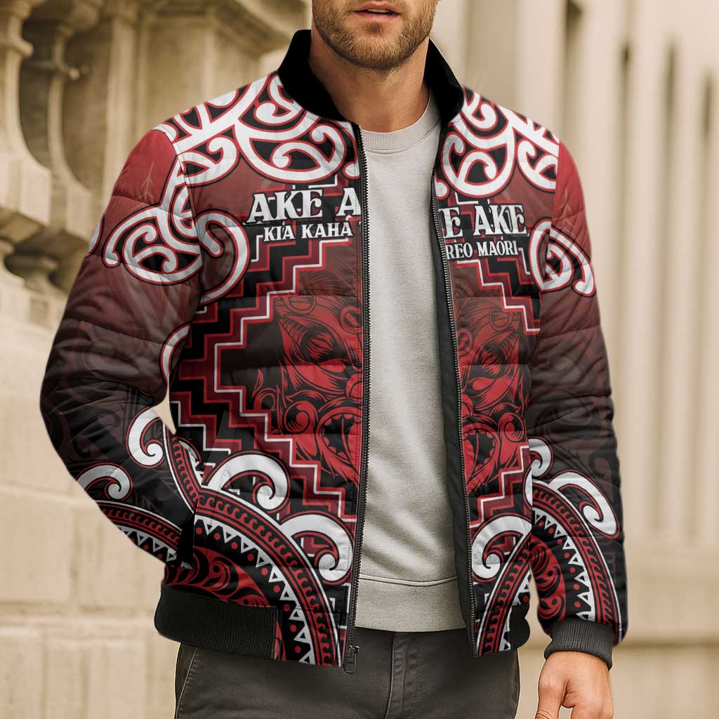 Personalised New Zealand Aotearoa Bomber Puffer Jacket Te Reo Maori Ake Ake Ake - Polynesian Pride