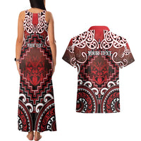 Personalised New Zealand Aotearoa Couples Matching Tank Maxi Dress and Hawaiian Shirt Te Reo Maori Ake Ake Ake - Polynesian Pride