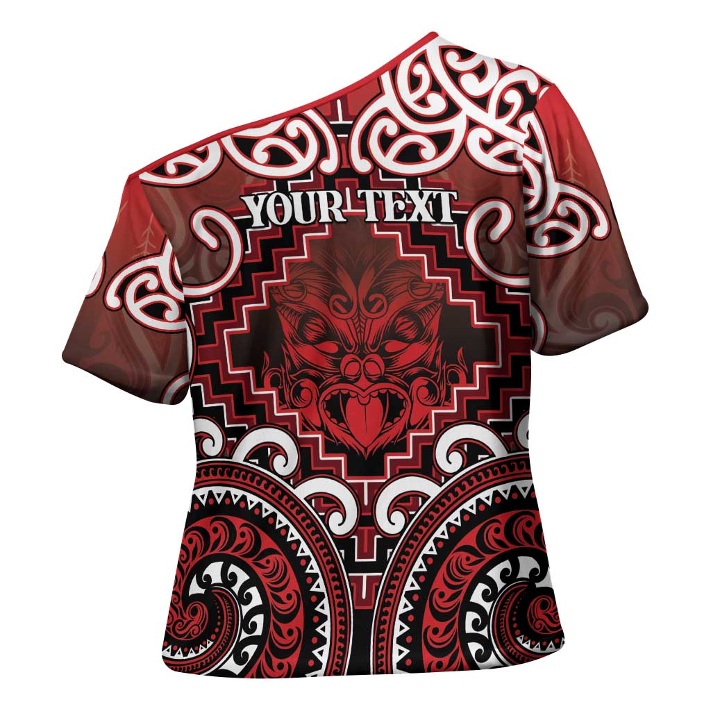 Personalised New Zealand Aotearoa Cross Shoulder Shirt Te Reo Maori Ake Ake Ake - Polynesian Pride