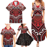 Personalised New Zealand Aotearoa Family Matching Summer Maxi Dress and Hawaiian Shirt Te Reo Maori Ake Ake Ake - Polynesian Pride