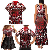 Personalised New Zealand Aotearoa Family Matching Tank Maxi Dress and Hawaiian Shirt Te Reo Maori Ake Ake Ake - Polynesian Pride