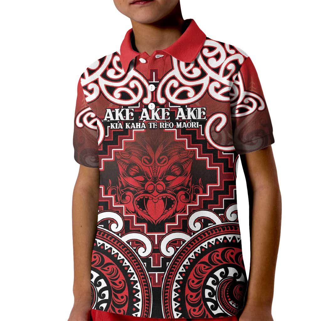 Personalised New Zealand Aotearoa Kid Polo Shirt Te Reo Maori Ake Ake Ake - Polynesian Pride