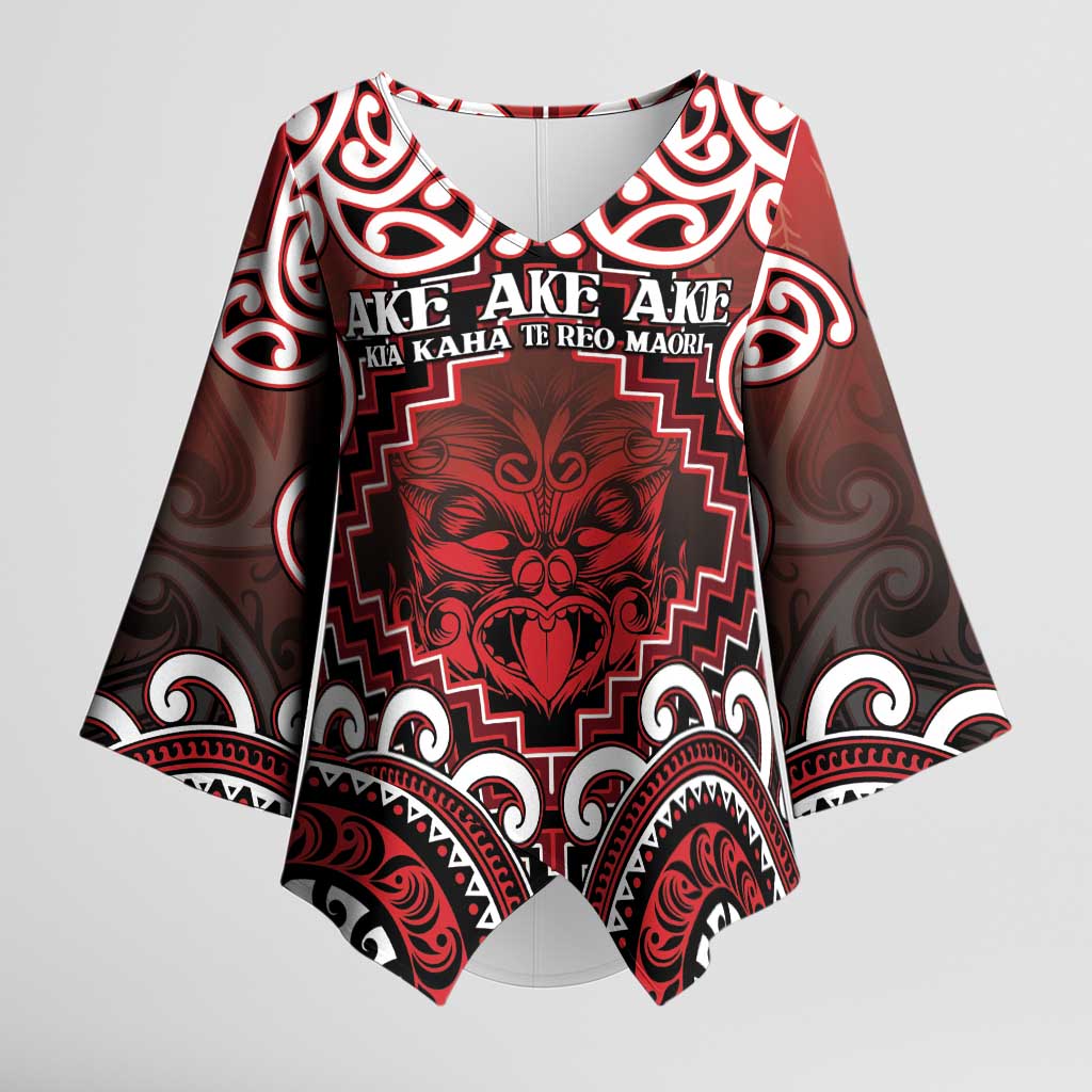 Personalised New Zealand Aotearoa Kimono Sleeve Blouse Te Reo Maori Ake Ake Ake - Polynesian Pride